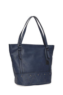 Women's Navy Blue Synthetic Leather Shoulder Bag | Derimod