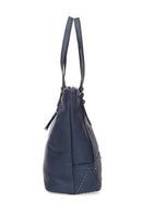 Women's Navy Blue Synthetic Leather Shoulder Bag | Derimod