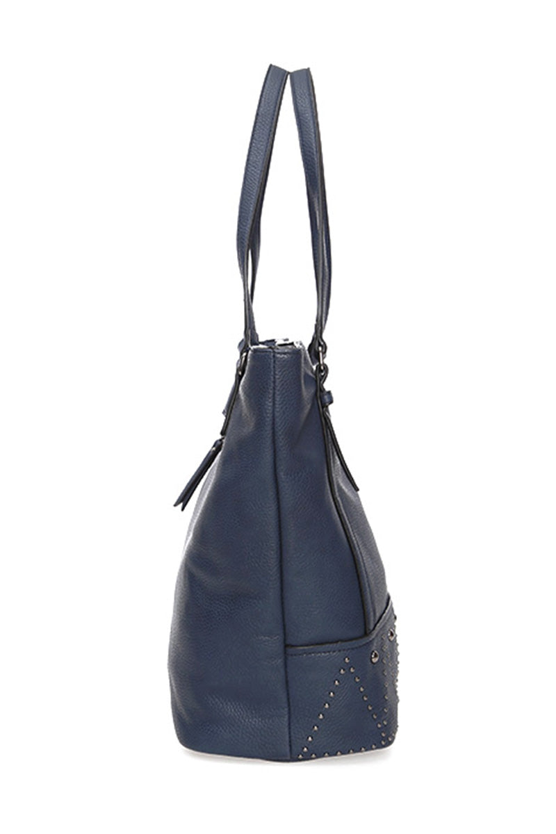 Women's Navy Blue Synthetic Leather Shoulder Bag
