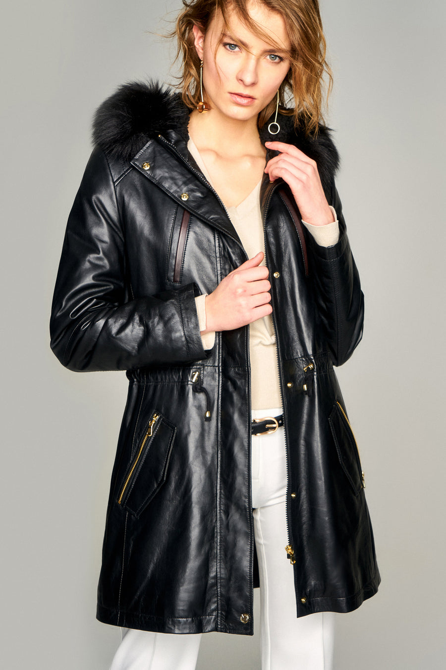 Whitney Women's Leather Jacket 17WGE53391M | Derimod