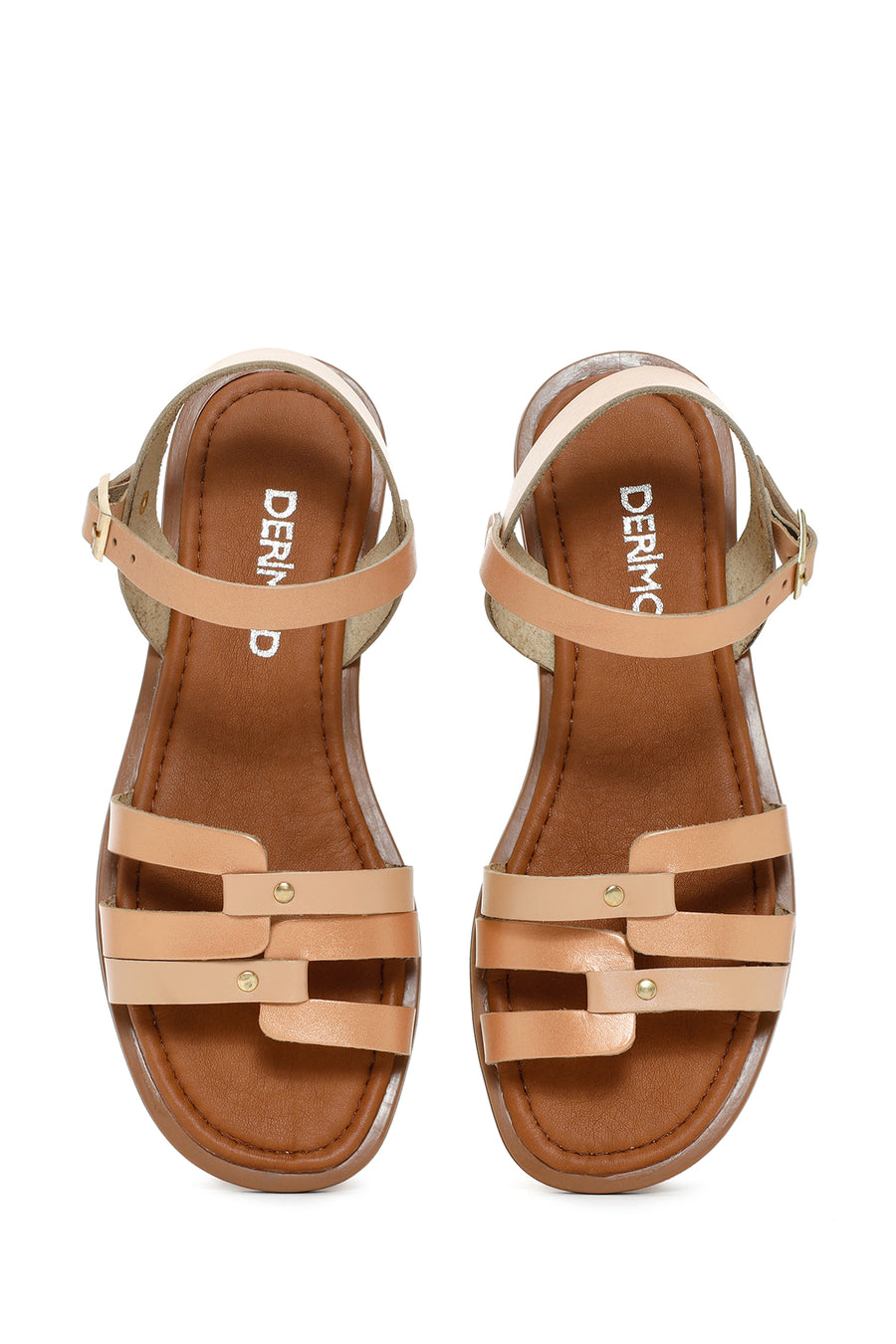 Women's Powder Ankle Strap Leather Bodrum Sandals