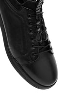 Men's Black Lace-up Leather Sneaker | Derimod