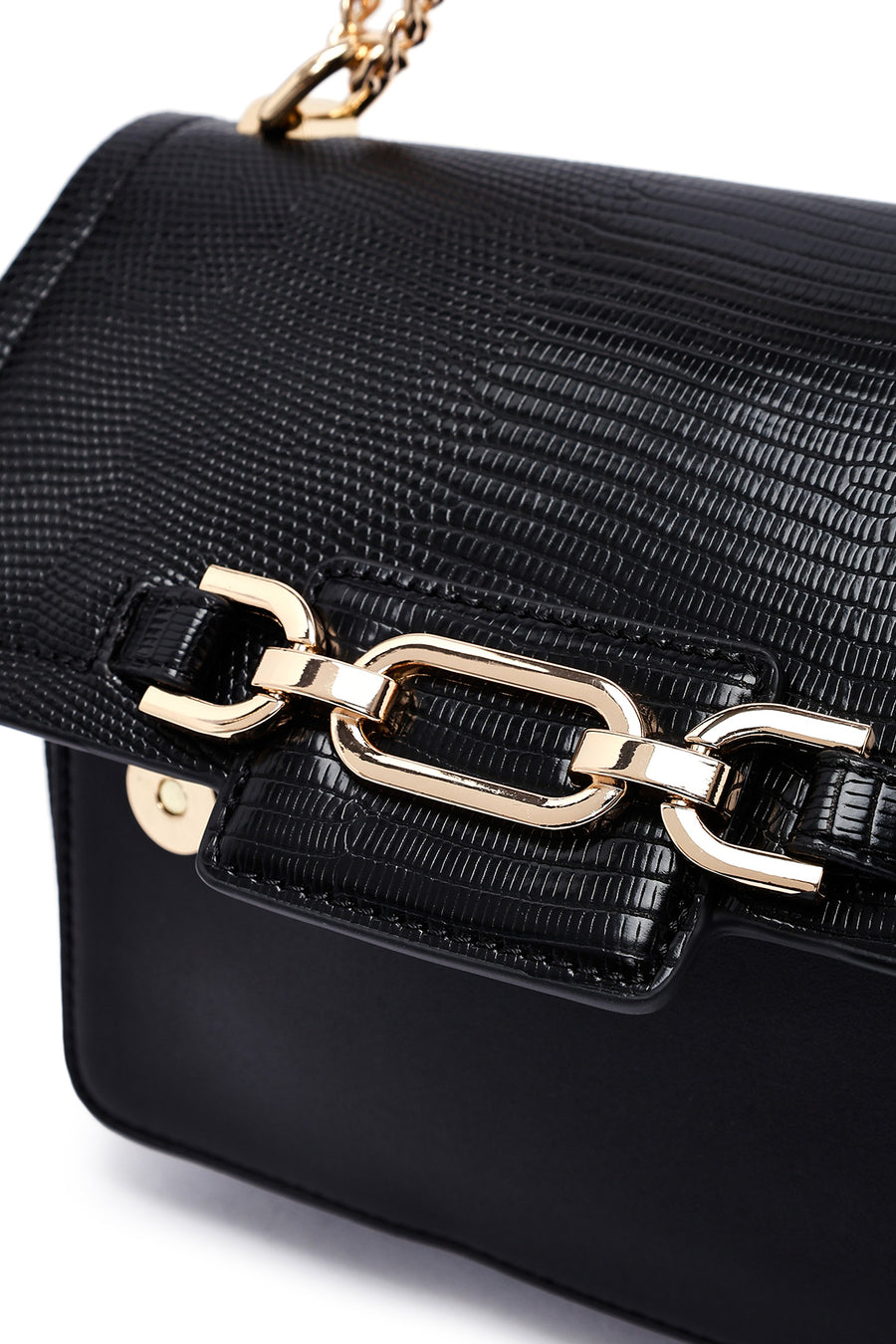 Women's Black Long Chain Strap Classic Shoulder Bag