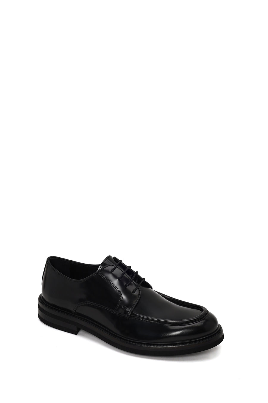Male Black Lace-Up Leather Casual Shoes
