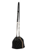 Women's Black Long Strap Quilted Crossbody Bag | Derimod