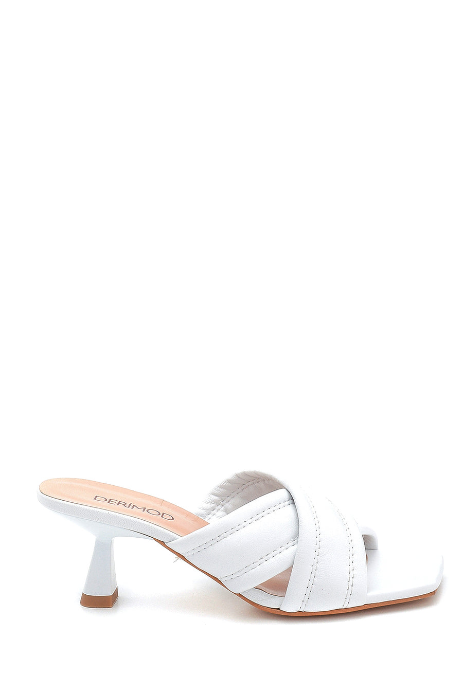 Women's Leather Heeled Slippers 21SFD130418 | Derimod