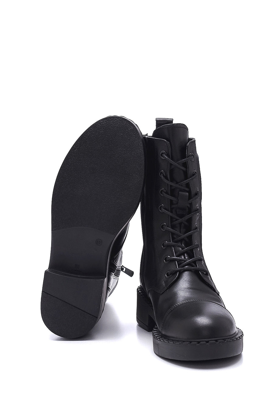 Women's Leather Zippered Boots