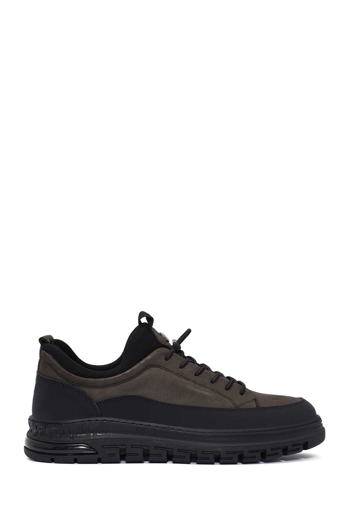 Erkek Gri Bağcıklı Nubuk Deri Sneaker WM720012DN | Derimod