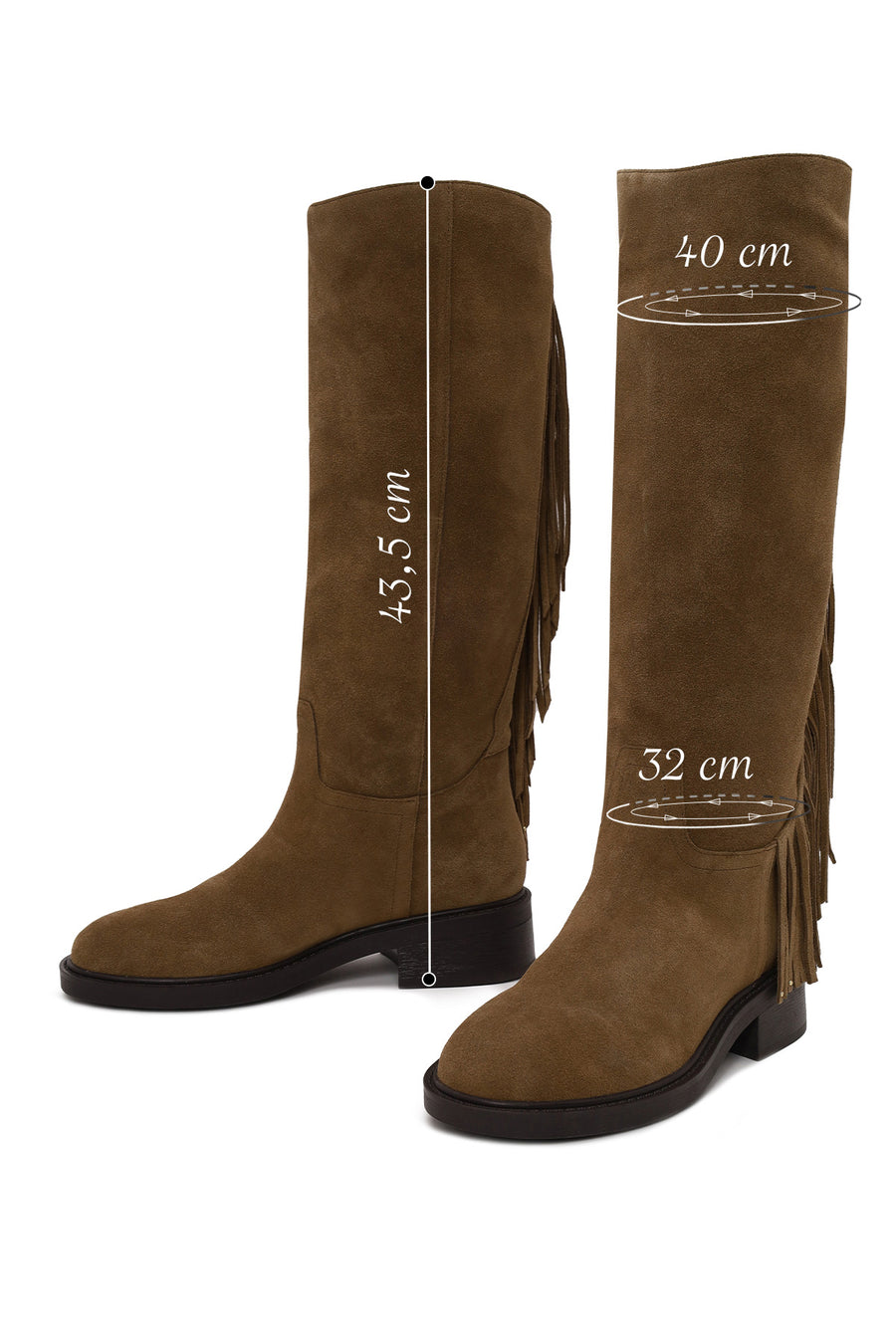 Woman Tan Tassel Suede Boot