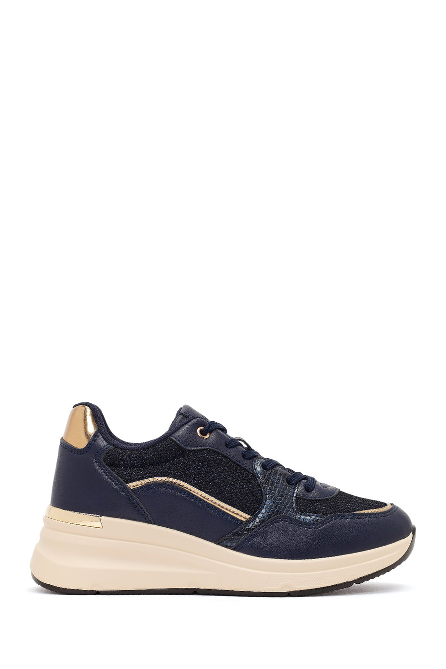 Kadın Lacivert Kalın Tabanlı Sneaker 26PFE457814 | Derimod