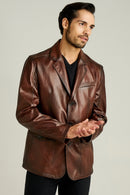 Belmondo Men's Leather Jacket | Derimod