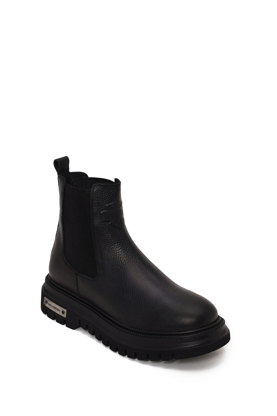 Harley Davidson Male Gray 12011 Thick-Soled Leather Chelsea Boots