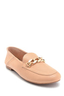Kadın Zincir Detaylı Deri Loafer | Derimod