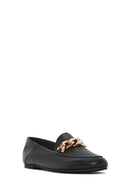Kadın Siyah Tokalı Deri Maskülen Loafer | Derimod