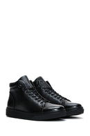 Men's Black Leather Ankle Sneaker Boots | Derimod