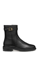 Geox Women Black D Walk Pleasure A - Goat Lea Zippered Leather Boot | Derimod