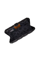 Woman Black Long Chain Strap Embellished Mini Clutch Evening Bag | Derimod