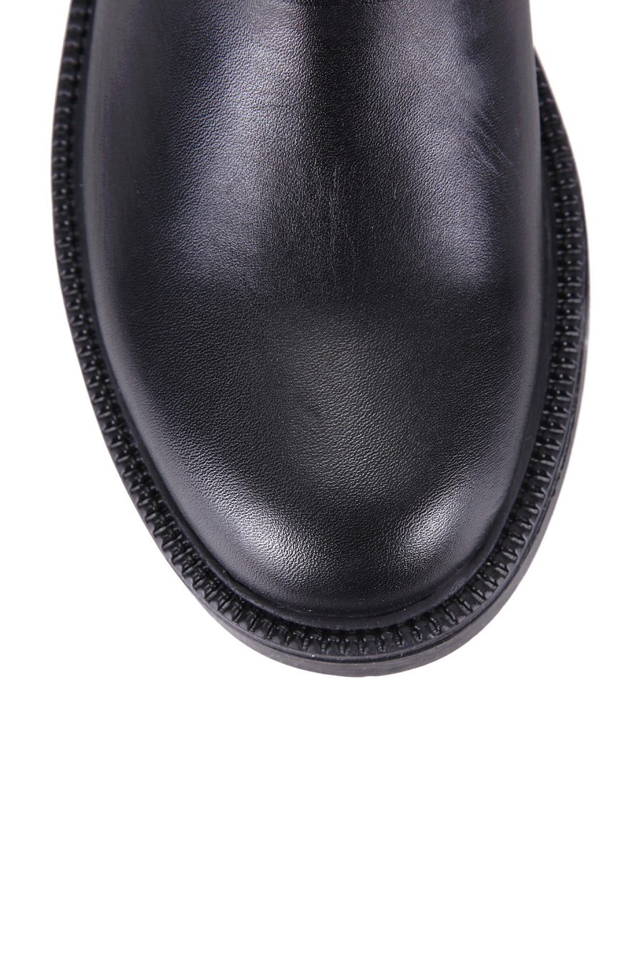 Women's Leather Boots with Studs and Buckle Detail