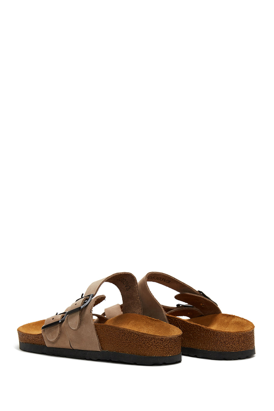 Women's Mink Nubuck Leather Buckle Slippers