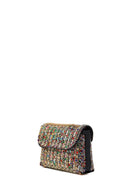 Woman Multicolored Long Chain Strap Rhinestone Evening Shoulder Bag | Derimod
