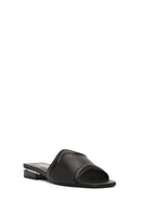 Women's Black Leather Slippers | Derimod