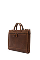 Men's Brown Long Strap Leather Briefcase | Derimod