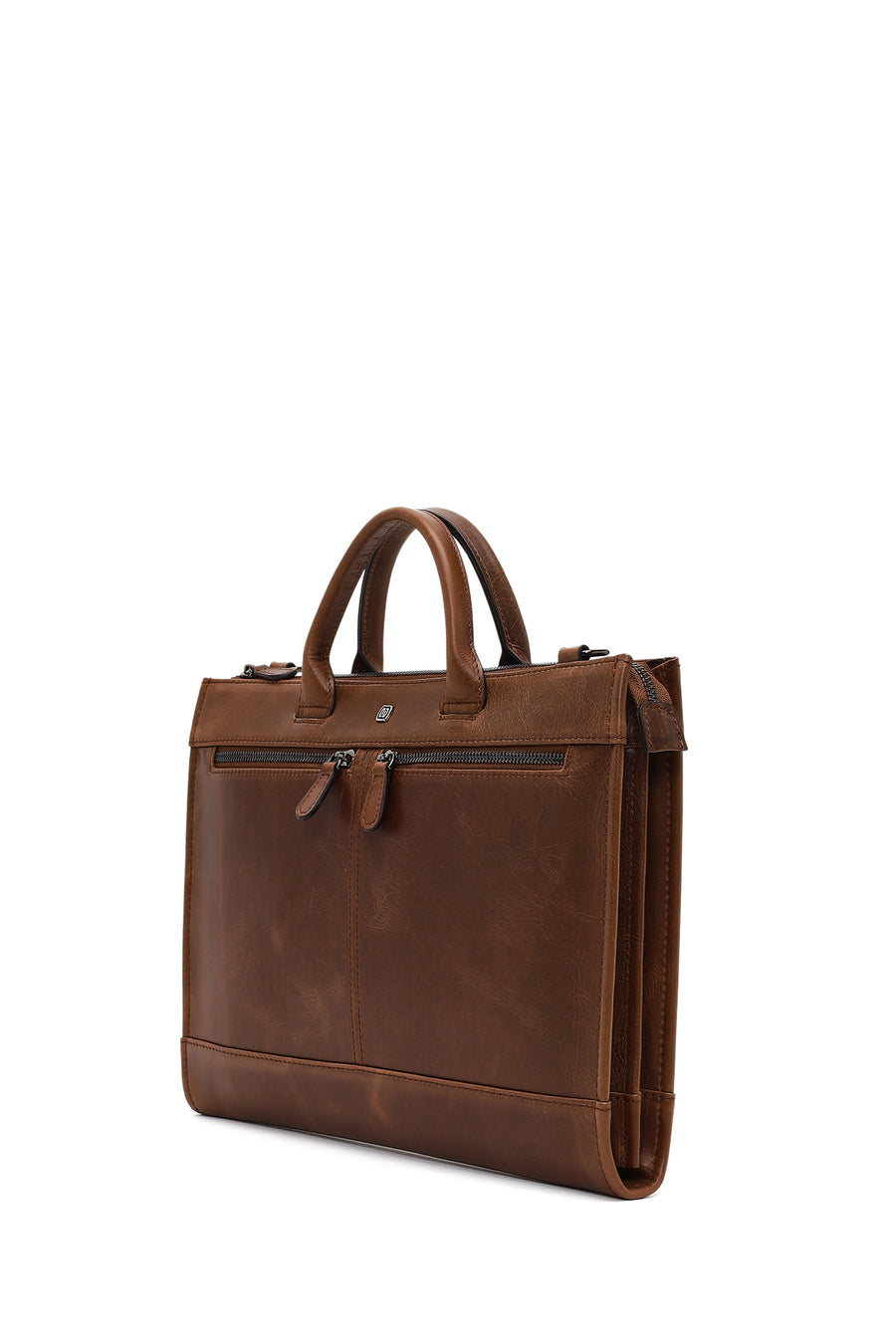 Men's Brown Long Strap Leather Briefcase