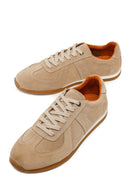 Erkek Bej Bağcıklı Süet Deri Sneaker | Derimod