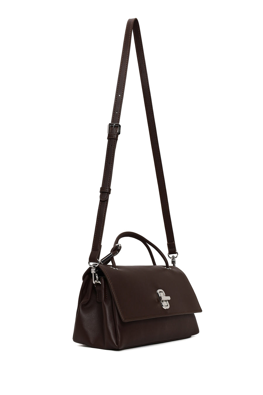 Woman Brown Long-Strap Shoulder Bag