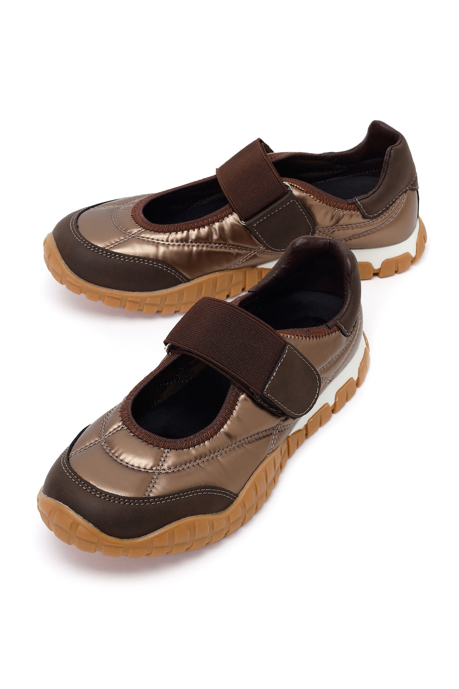 Woman Brown Strappy Sporty Ballerine flats
