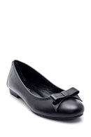 Women's Leather Bow Ballerina Ballet | Derimod