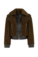 Levi Woman Brown Short Teddy Jacket | Derimod