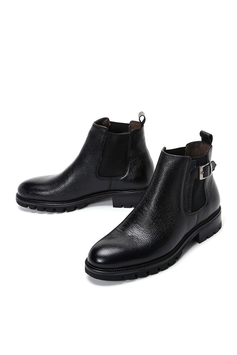 Men's Leather Buckle Boots