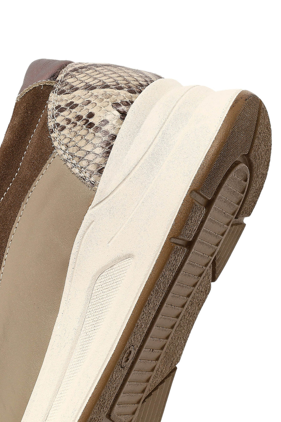 Women's Mink Lace-Up Thick-Soled Leather Sneaker