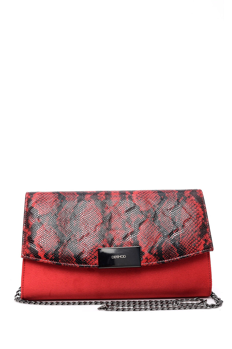 Women's Snakeskin Detailed Clutch Bag