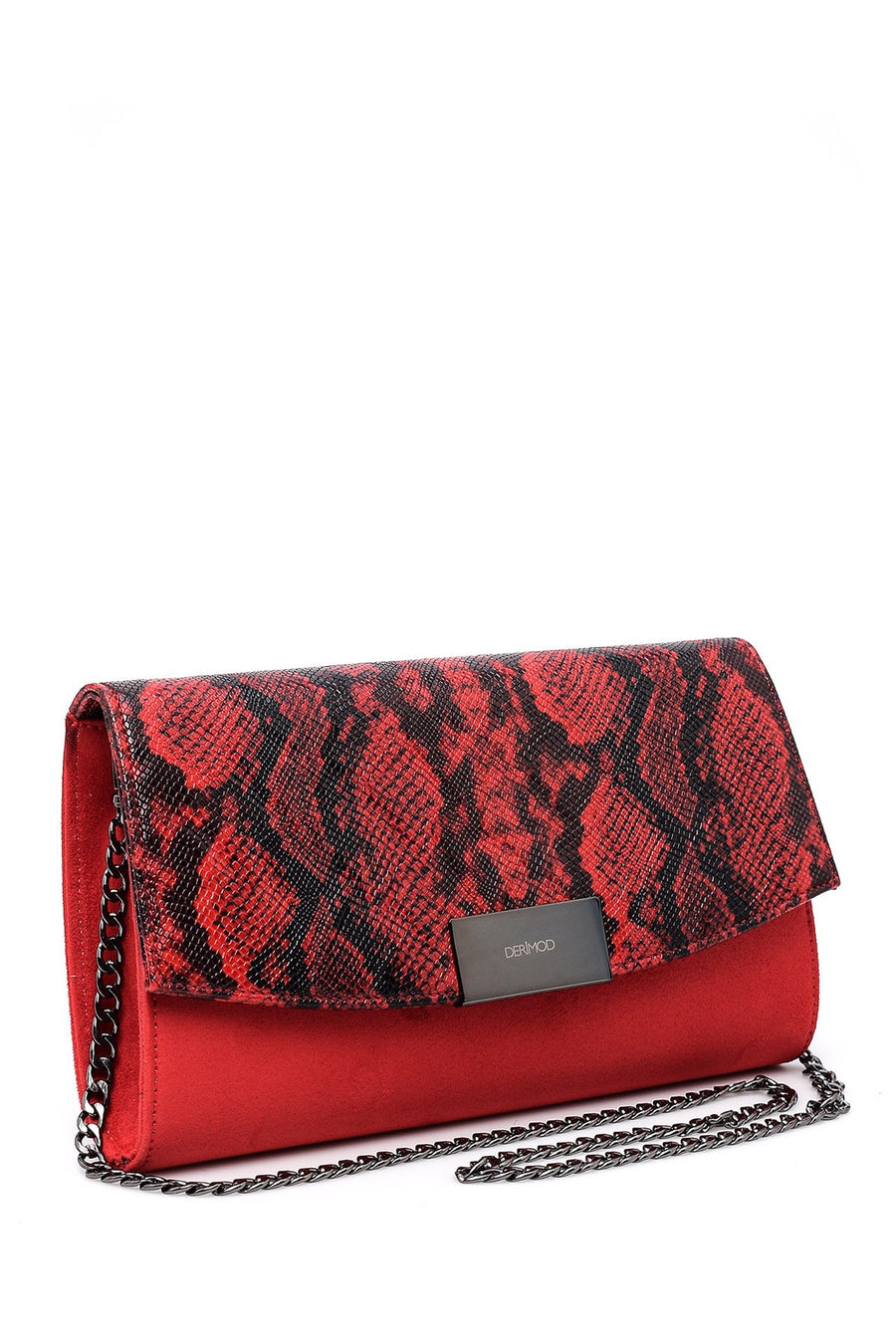 Women's Snakeskin Detailed Clutch Bag
