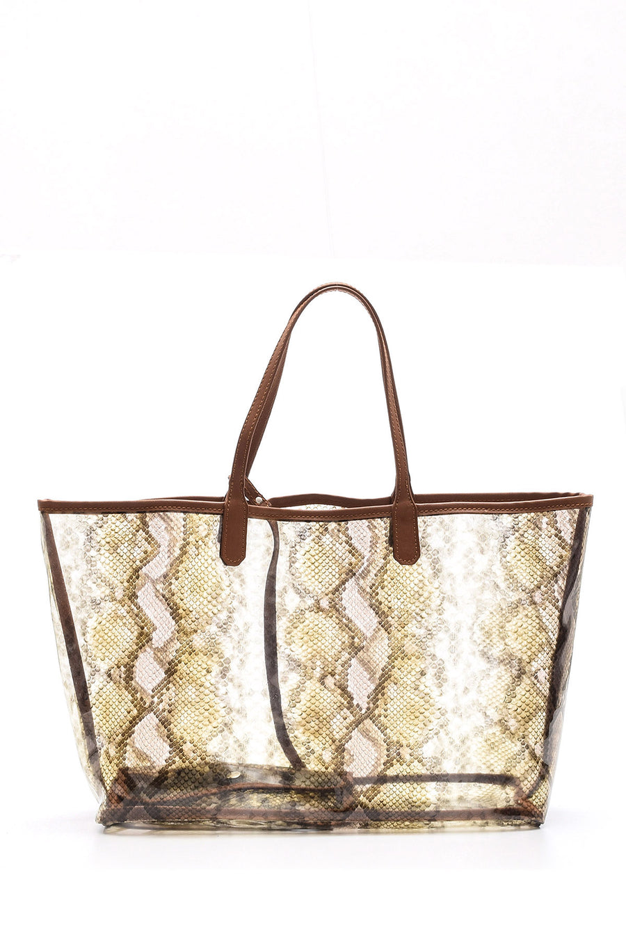 Women's Crocodile Patterned Transparent Bag