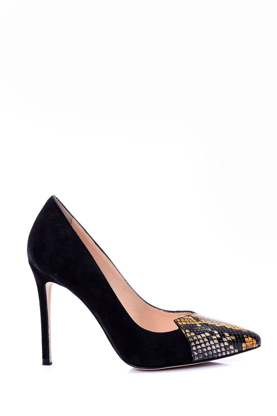 Women's Crocodile Detailed Suede Leather Stiletto 19SFD161410 | Derimod