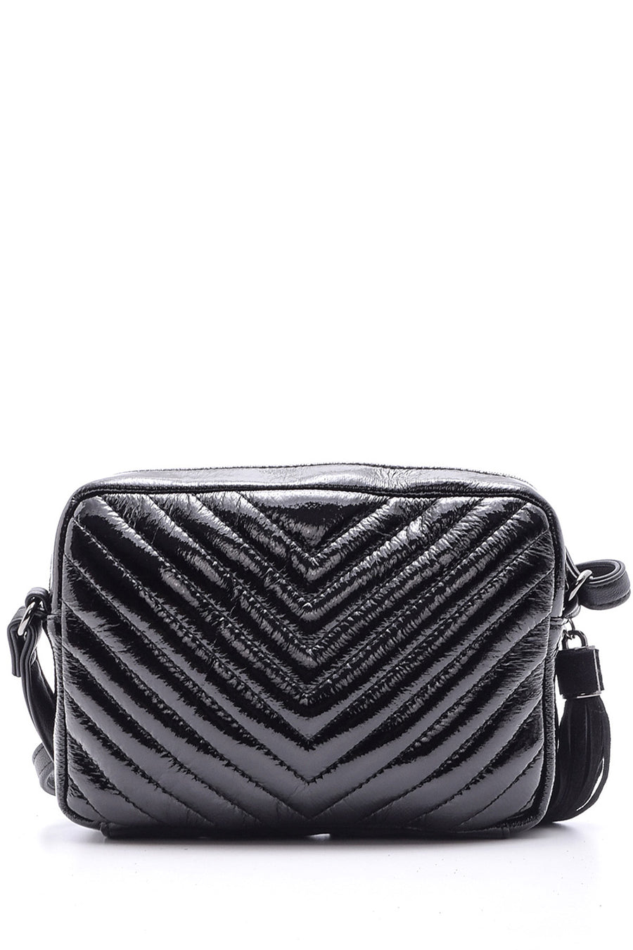 Women's Patent Leather Quilted Crossbody Bag