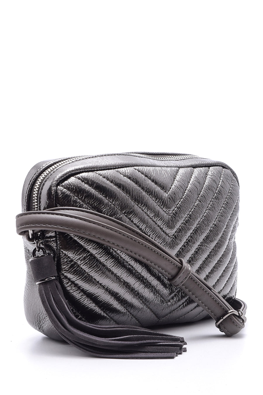 Women's Patent Leather Quilted Crossbody Bag