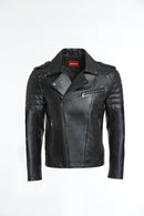 Speedy Erkek Siyah Biker Deri Mont | Derimod