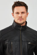 Muller Men's Black Leather Jacket | Derimod