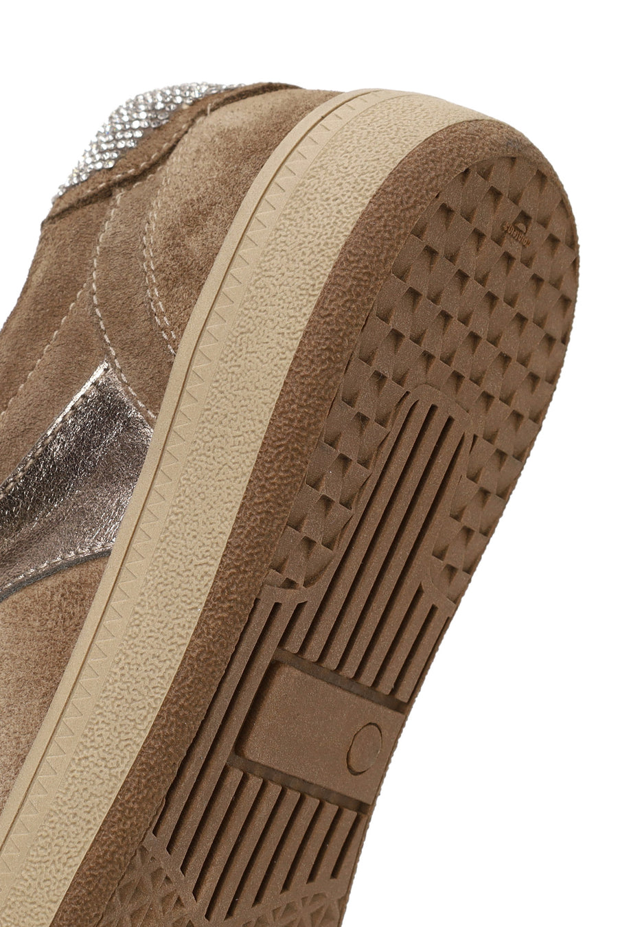 Woman Beige Lace-Up Suede Leather Sneaker