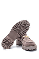 Women's Leather Suede Buckle Loafer | Derimod