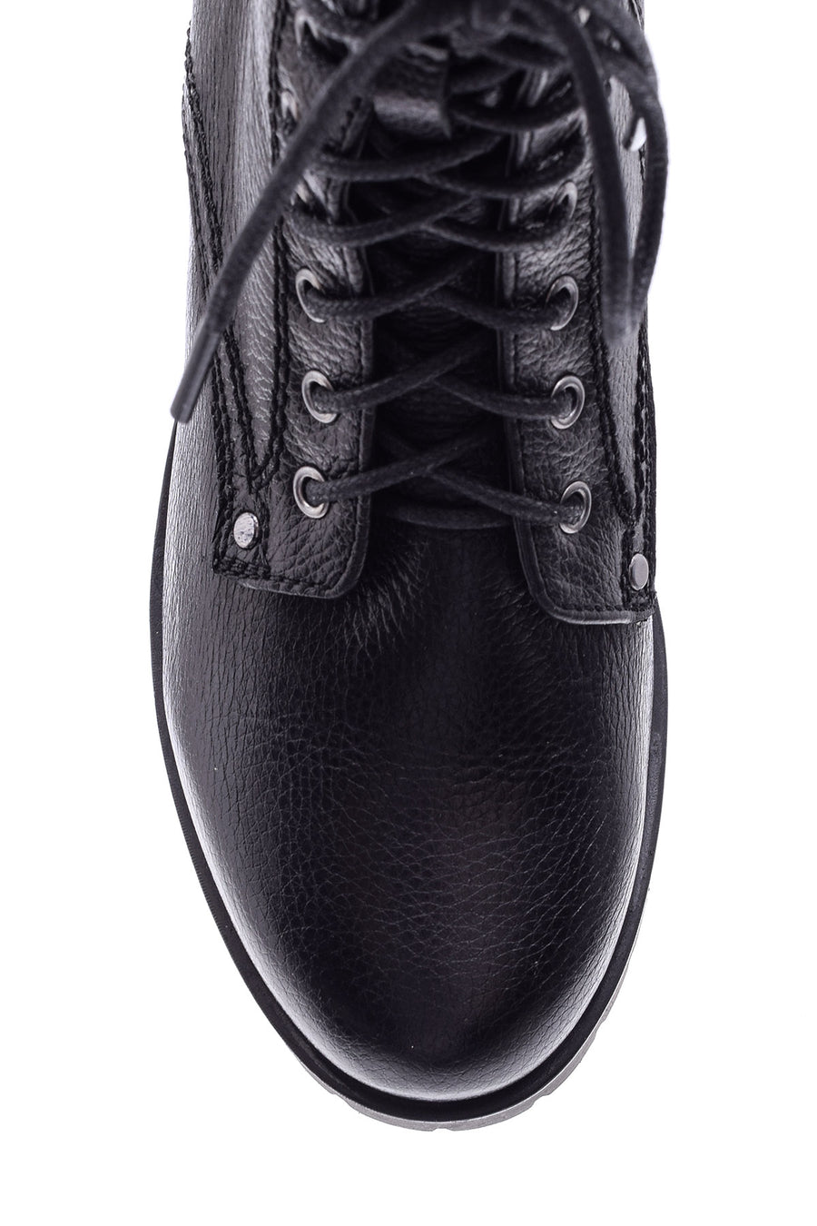 Women's Heeled Laced Leather Boots