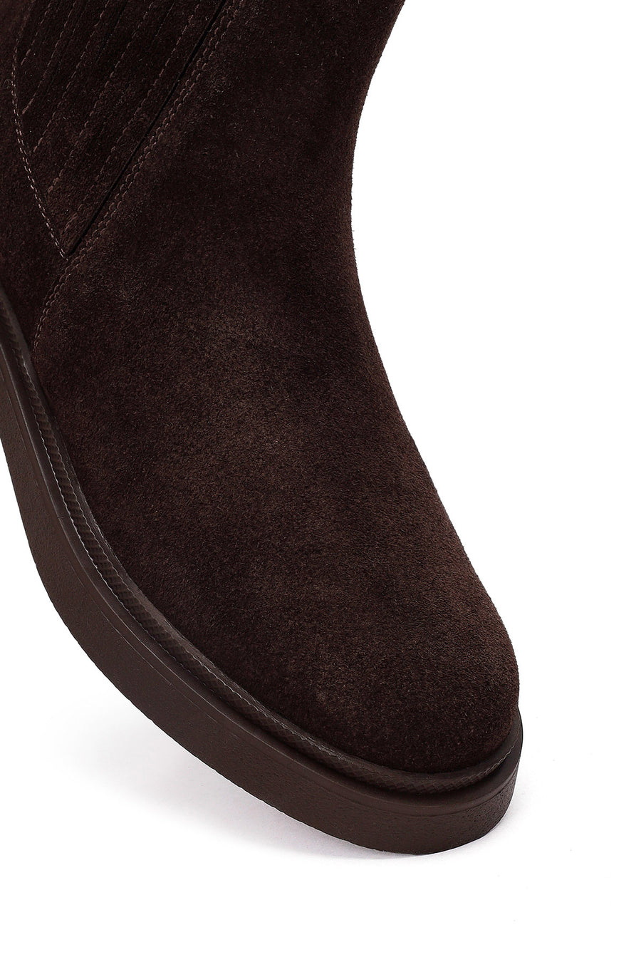 Woman Brown Suede Chelsea Boots