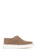 Male Beige Lace-Up Thick-Soled Suede Casual Shoes | Derimod