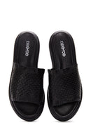 Women's Leather Comfort Braided Slippers | Derimod