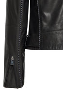 Angel-X Women's Black Biker Leather Jacket | Derimod