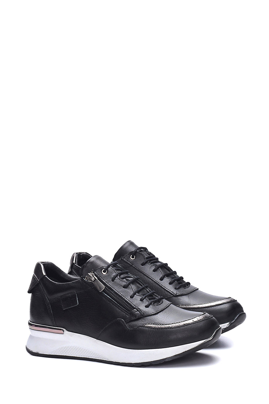 Kadın Deri Kalın Taban Sneaker